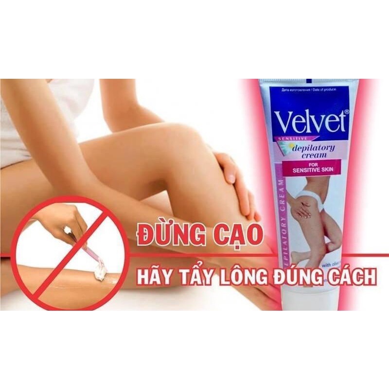 KEM TẨY LÔNG VELVET VỚI CHIẾT SUẤT HOA CÚC 100ml chính hãng của Nga ,da nhạy cảm cũng có thể dử dụng được