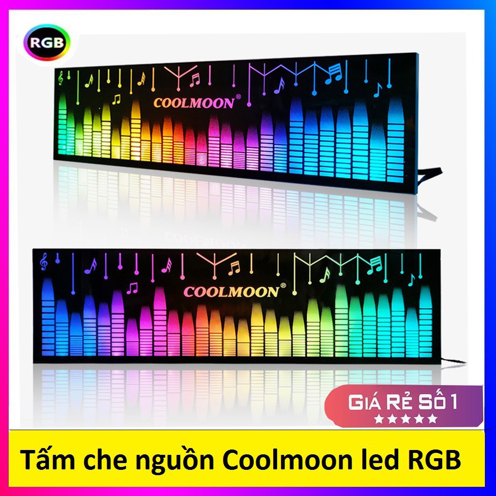 Tấm che nguồn, Cover Che Nguồn Máy Tính Coolmoon Led RGB - Đồng Bộ Hub Điều Khiển