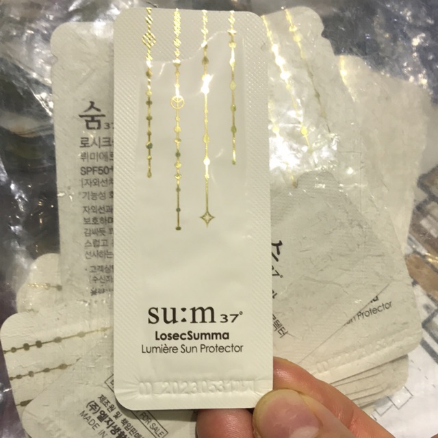 10 gói Kem chống nắng cao cấp Su:m37 losec summa dưỡng ẩm chống lão hoá spf50, pa4+ 1ml