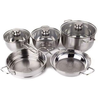 Bộ nồi inox cao cấp 5 chiếc Fivestar nắp kính