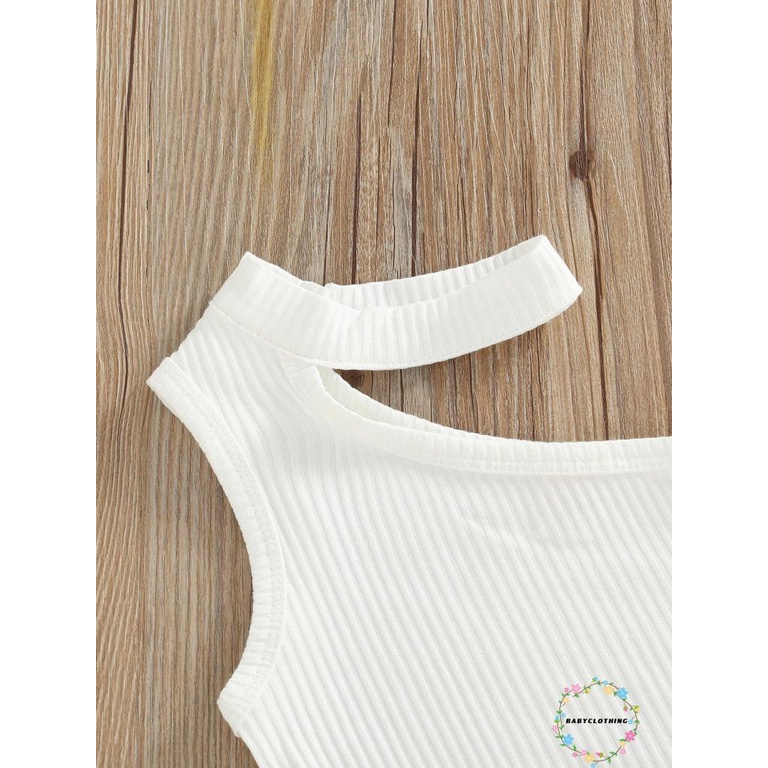 Set Áo Thun Không Tay + Quần Short + Túi Đeo Hông Thời Trang Cho Bé Gái