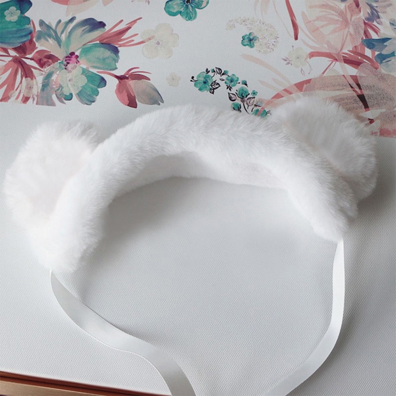 Băng Đô Tai Thú Bông Mềm Mại Hóa Trang Halloween Cho Nữ