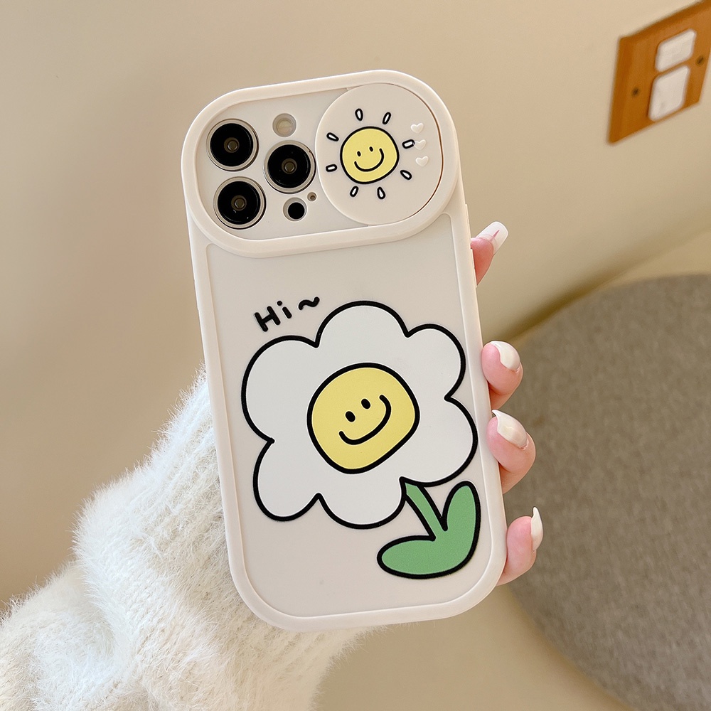 Ốp Điện Thoại iphone trượt camera Hình Hoa Hướng Dương ốp iphone 11 pro max X Xr Xs 7 8 14 Plus Se 2020 12 pro max 13 14