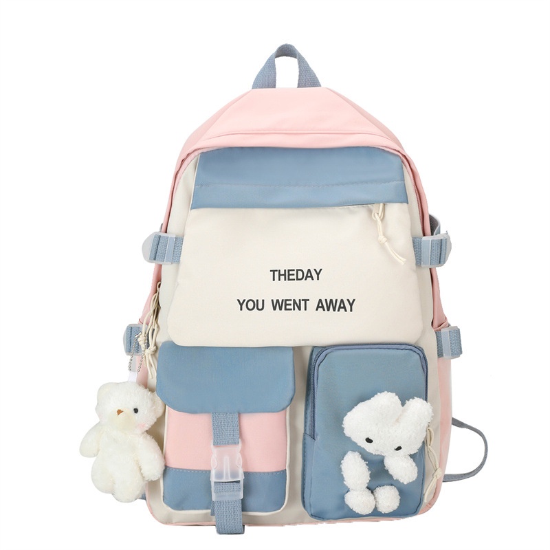 Ba lô đi học IELGY cỡ lớn phối màu ngọt ngào dễ thương