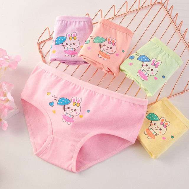 Quần chip tam giác bé gái chất cotton size 2 - 8 tuổi, thoáng mát, mềm mịn