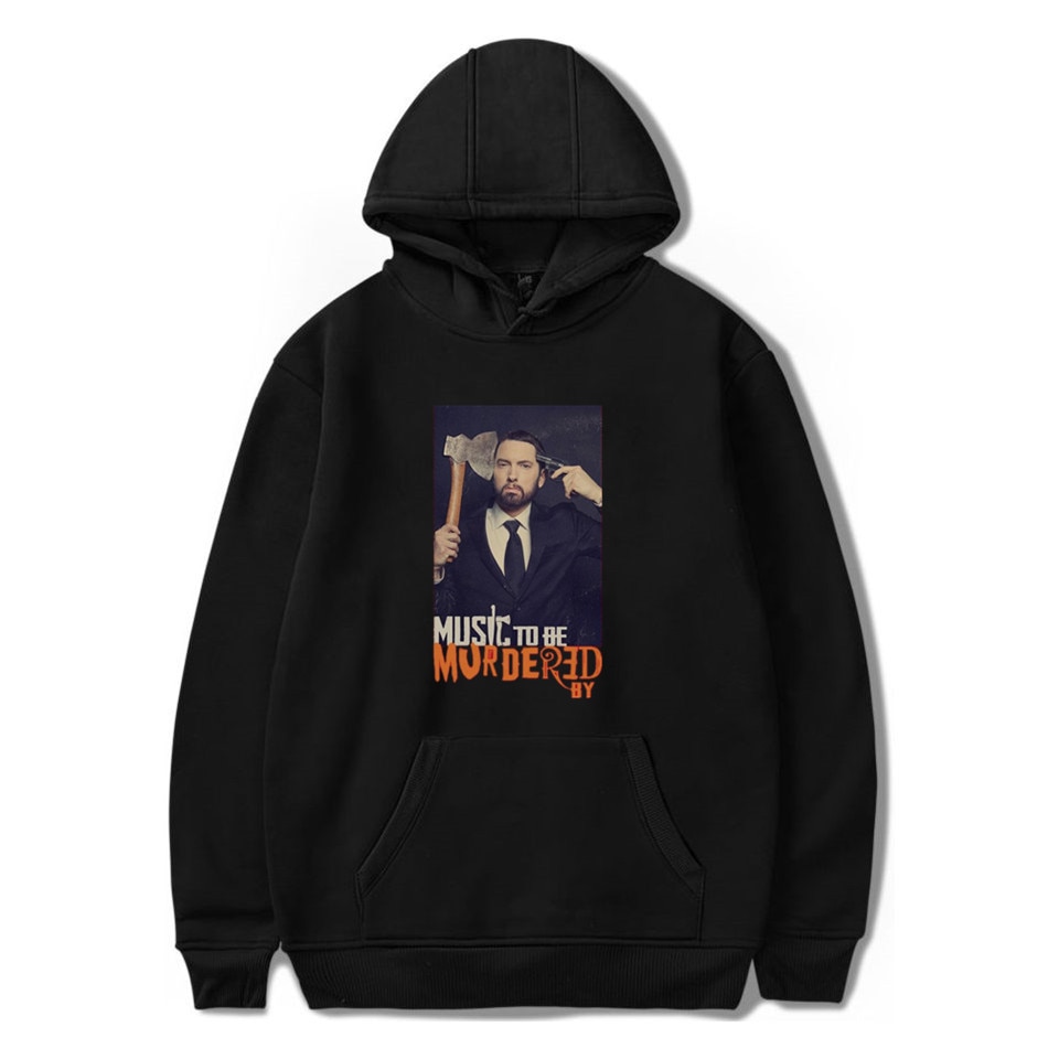 Áo hoodie in Logo Music To Be Murdered By Eminem 2021 phong cách Harajuku thời trang cho cặp đôi