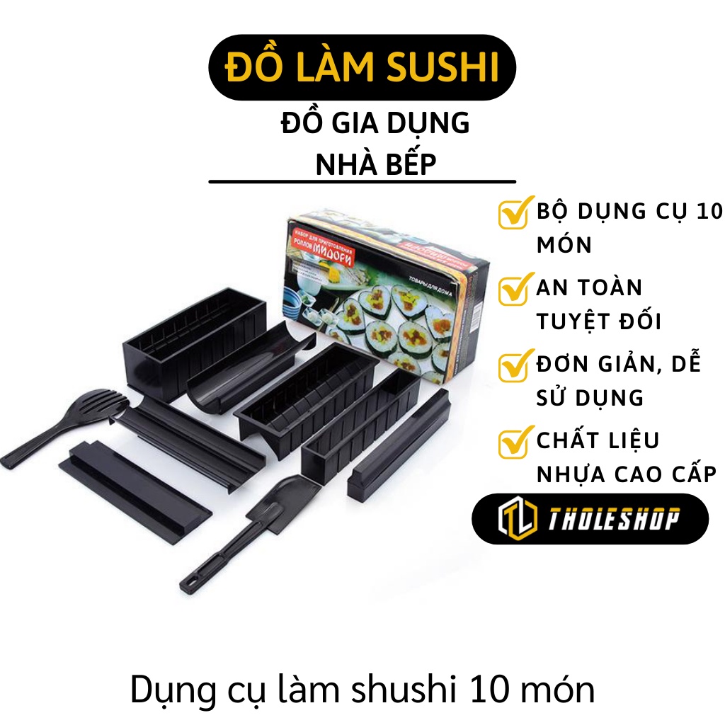 Khuôn Làm Sushi - Bộ Dụng Cụ Làm Cơm Cuộn 10 Món Chế Biến Món Sushi tại nhà 3778