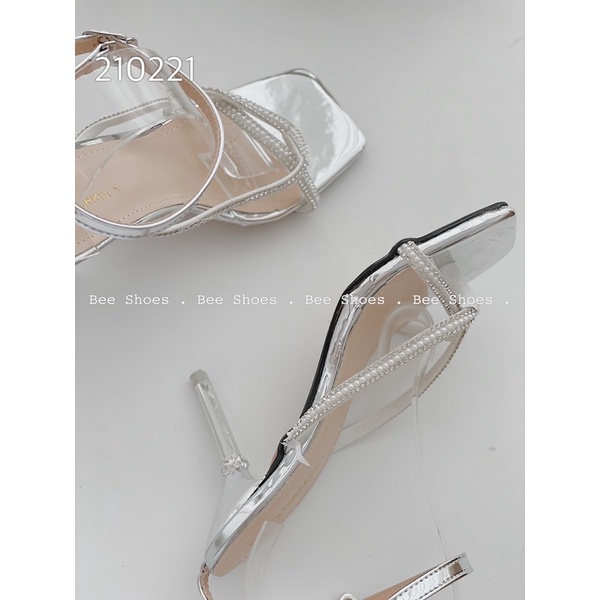 BEESHOES - SANDANLS GÓT NHỌN CAO 9 PHÂN DA MỀM - SANDANLS DA BÓNG ĐI ÊM CHÂN SẴN MÀU VÀNG , BẠC 210204
