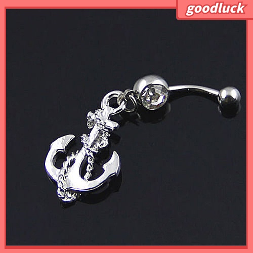 Khuyên rốn hình mỏ neo đính đá thời trang