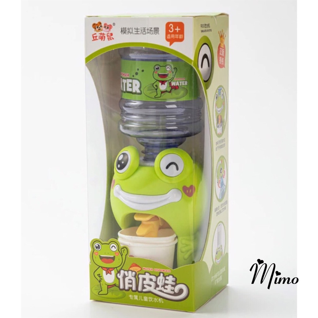 Bình lọc nước đồ chơi hình ếch xanh có thể lọc, chảy nước thật độc đáo