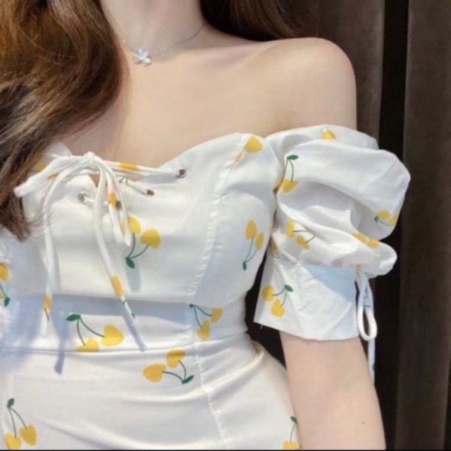 Đầm cherry ulzzang hàn quốc 2 màu đệm ngực siêu xinh | BigBuy360 - bigbuy360.vn