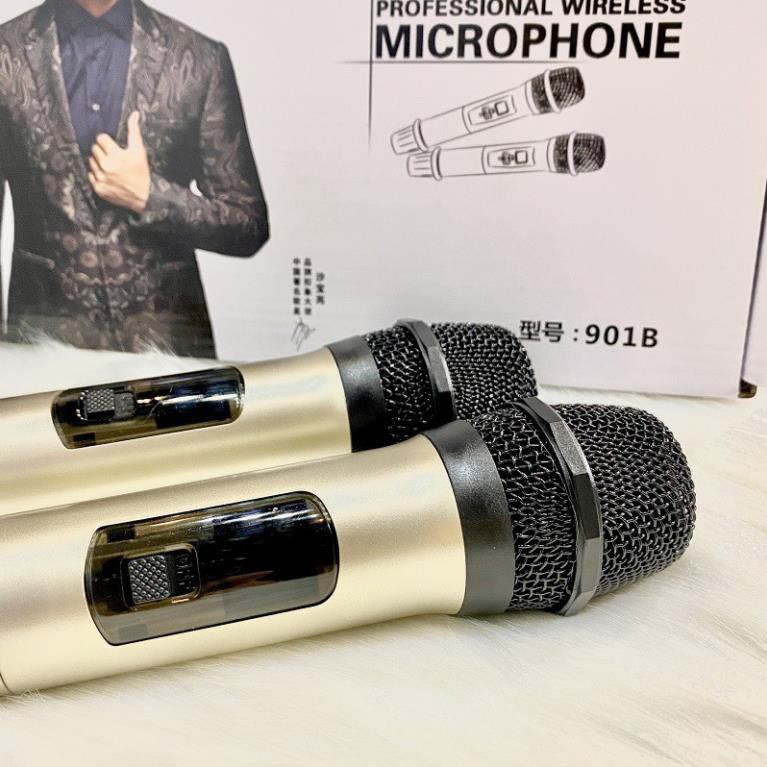 Micro không dây Temeisheng 901B ( 2 micro UHF ) cao cấp chuyên dùng cho loa kéo, amply, mic hút ít hú hát cực nhẹ