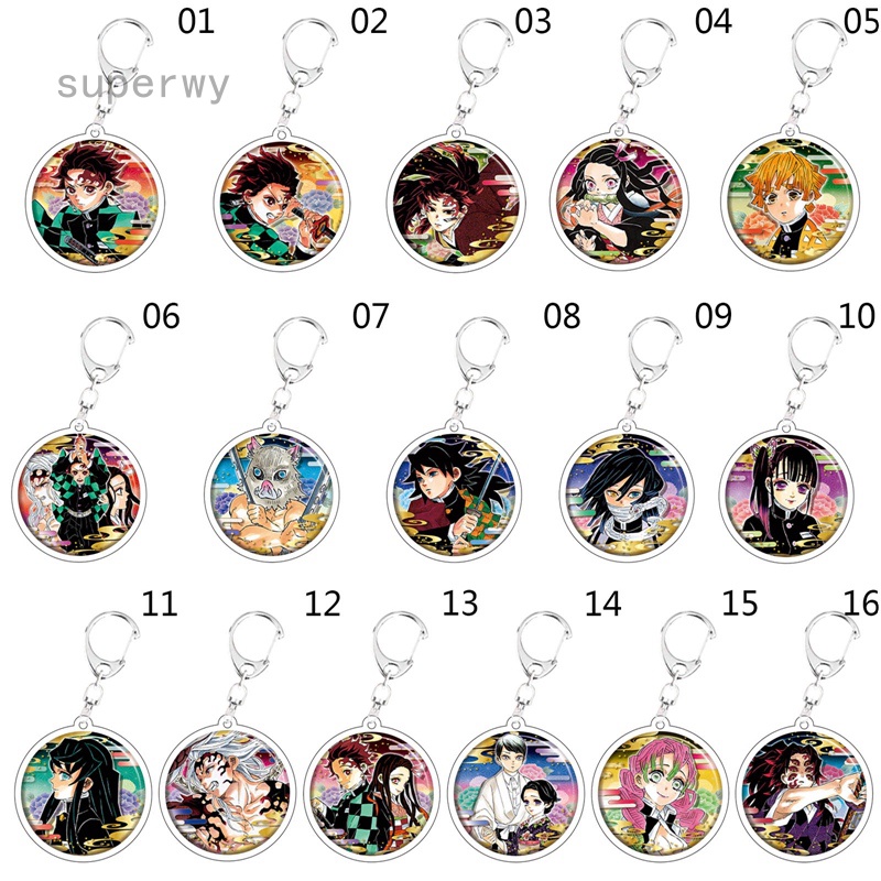 Móc Khóa Nhựa Acrylic Họa Tiết Thanh Gươm Diệt Quỷ Dùng Làm Quà Tặng