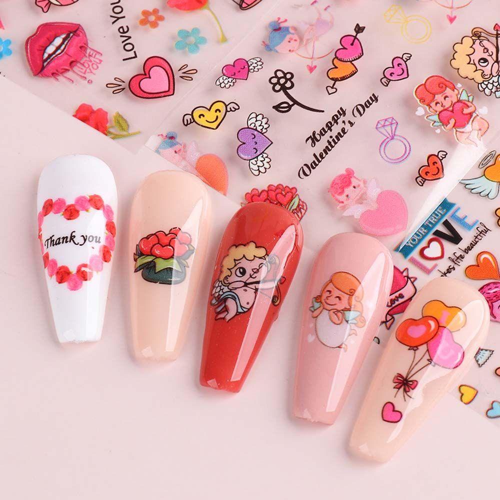 Nhãn Dán Trang Trí Móng Tay Họa Tiết Đôi Môi Holographic DIY