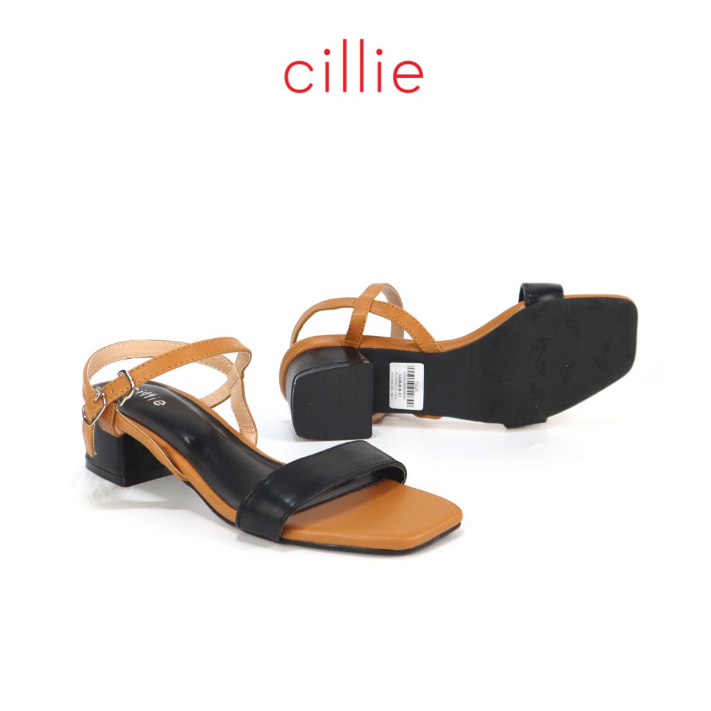 Giày nữ sandal cao gót Cillie quai ngang gót trụ cao 4p trendy 2022 mang đi chơi đi làm công sở