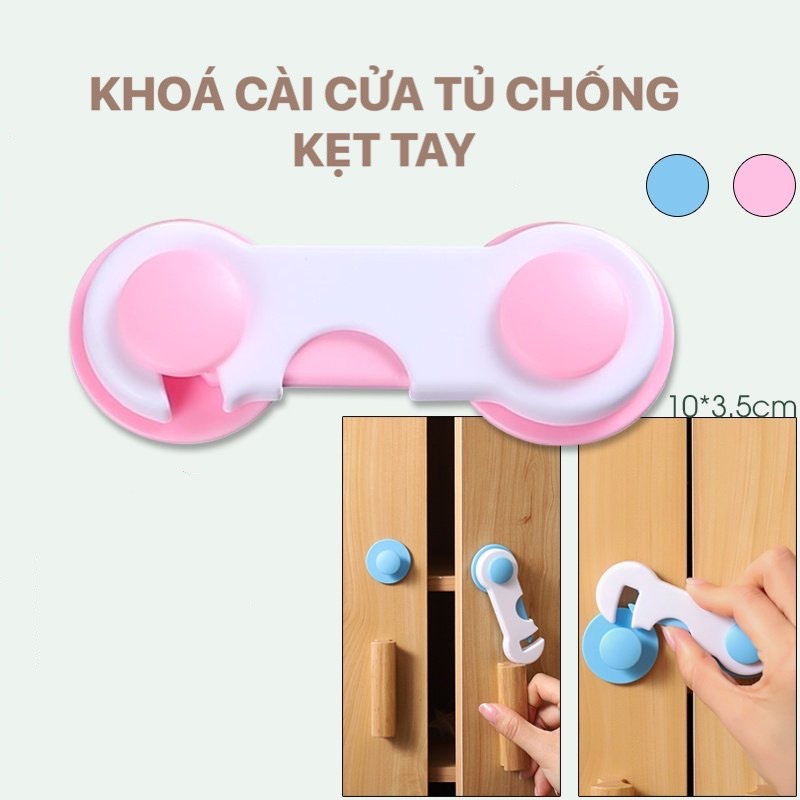 Khóa Cài Tủ, Tủ LạnhFREESHIP Chặn Cửa Chống Kẹp Tay Kiểu Chốt Tròn