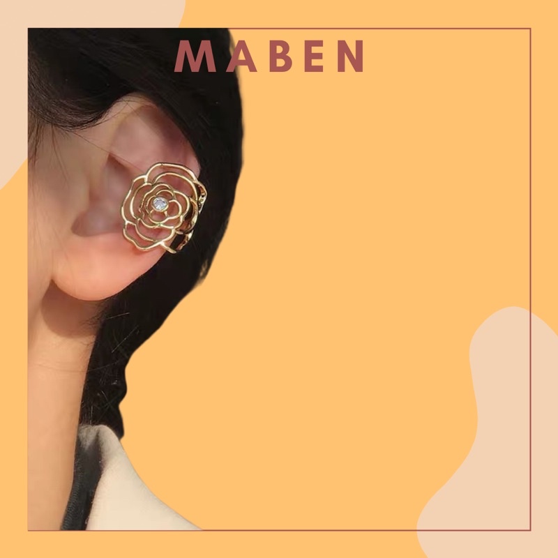 Hoa tai hình hoa hồng đính hạt ( chỉ 1 chiếc) - Maben