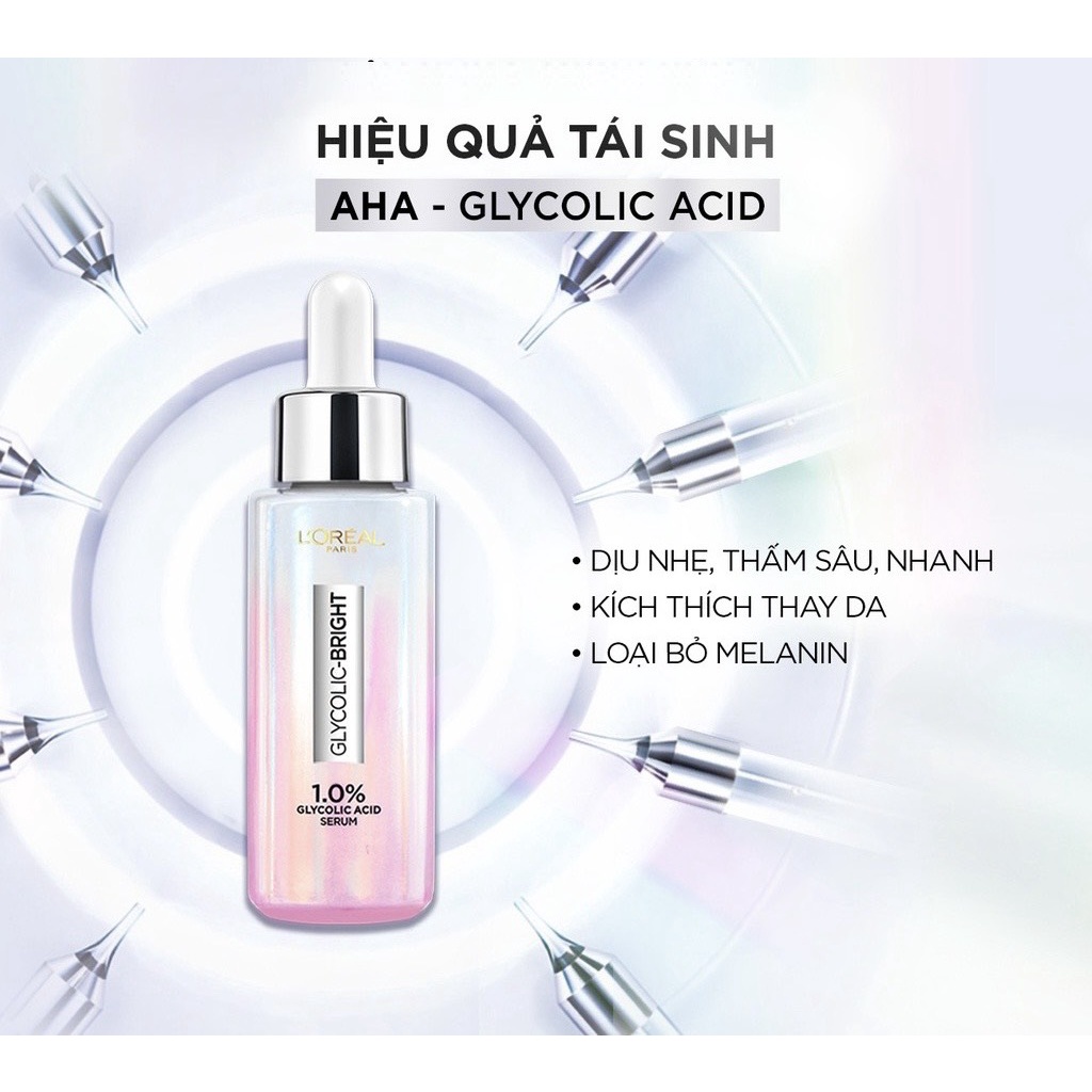 L'oreal Tinh Chất Dưỡng Sáng Và Mờ Thâm Nám L'oreal Glycolic-Bright Instant Glowing Serum 30ml