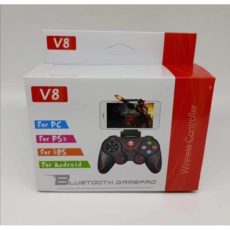 Tay Cầm Chơi Game Bluetooth 3d V8 Ori Cho Android Pc Ps3, Ios, Tv Led Gamped Playstation