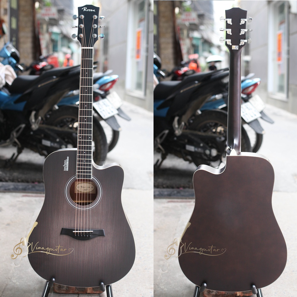 Đàn guitar acoustic Rosen G11 màu xám chính hãng 41inch - tặng full phụ kiện- Vinaguitar phân phối