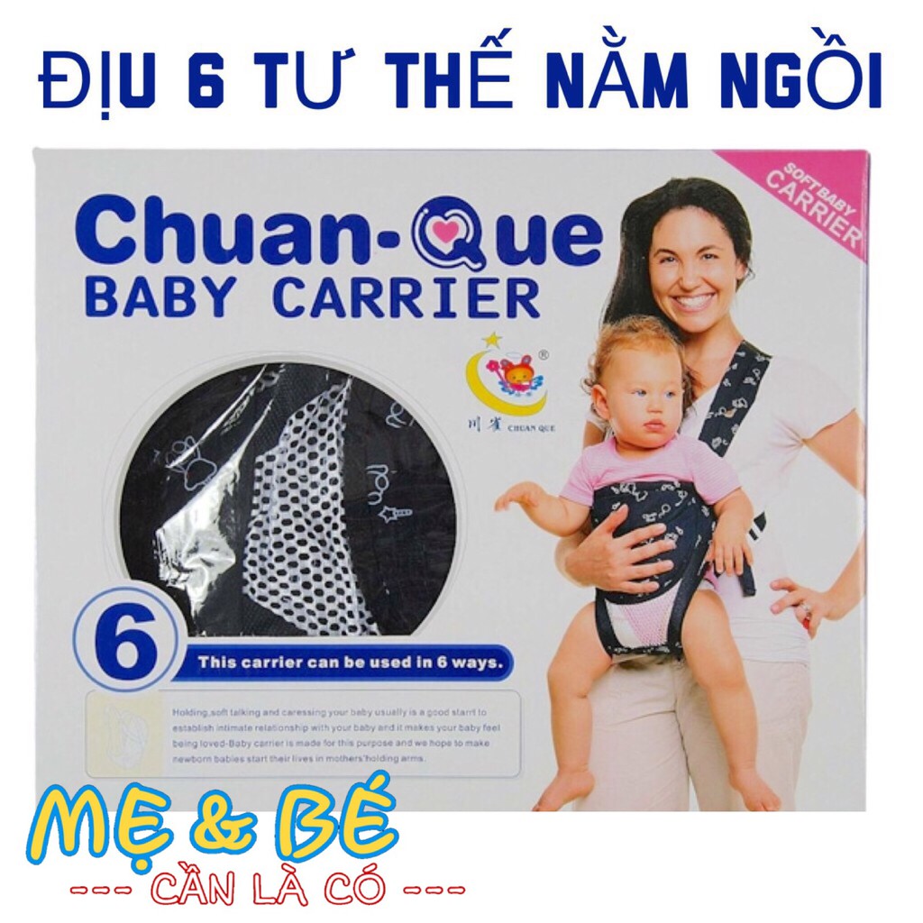 ĐỊU EM BÉ 6 TƯ THẾ (NẰM,NGỒI,BÉ SƠ SINH-LỚN) BABY CARRIER