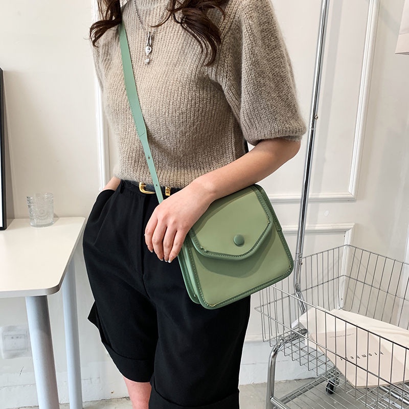 Túi Đeo Chéo Hình Vuông Nhỏ Màu Tương Phản Phong Cách Phương Tây Dễ Phối Đồ Thời Trang Cho Nữ Điện Thoại