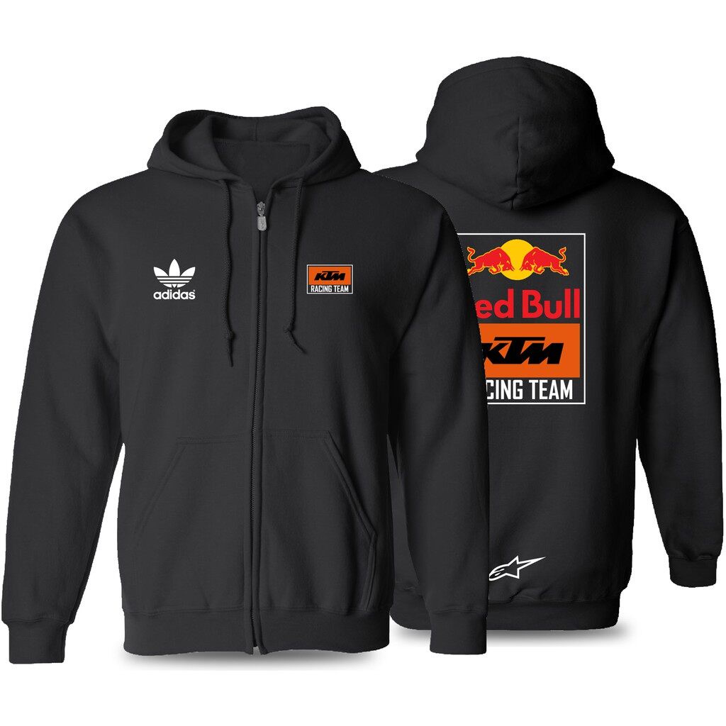 Áo Khoác Hoodie Có Khóa Kéo In LOGO Xe Máy KTM Red Bull KTM Thời Trang