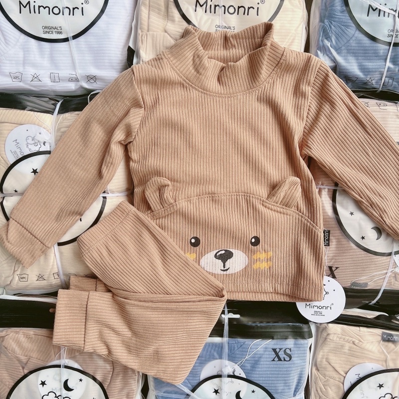 Bộ tay dài quần dài gân gấu cho bé