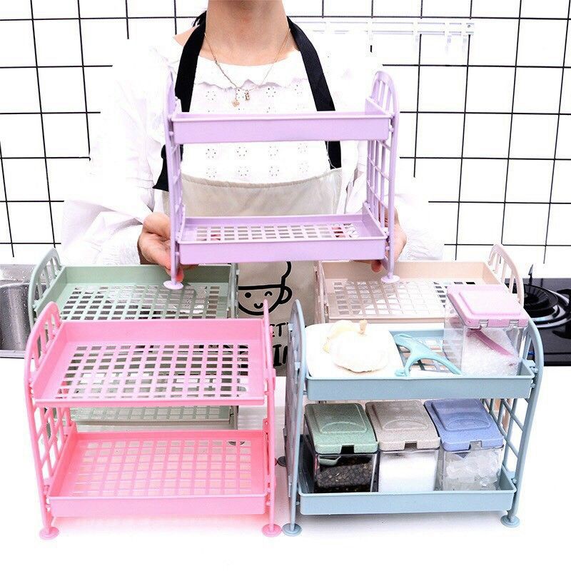 MVP682 Kệ Nhựa Mini 2 Tầng Mini Đựng Đồ Đa Năng Siêu Xinh
