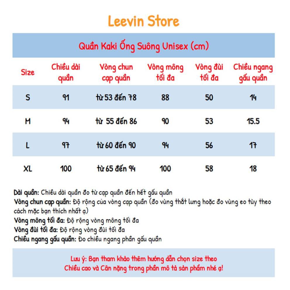Quần Baggy Nữ Kaki Ống Suông UNISEX vải co dãn - Kiểu quần kaki nữ mềm form dáng đứng Leevin Store 🥇