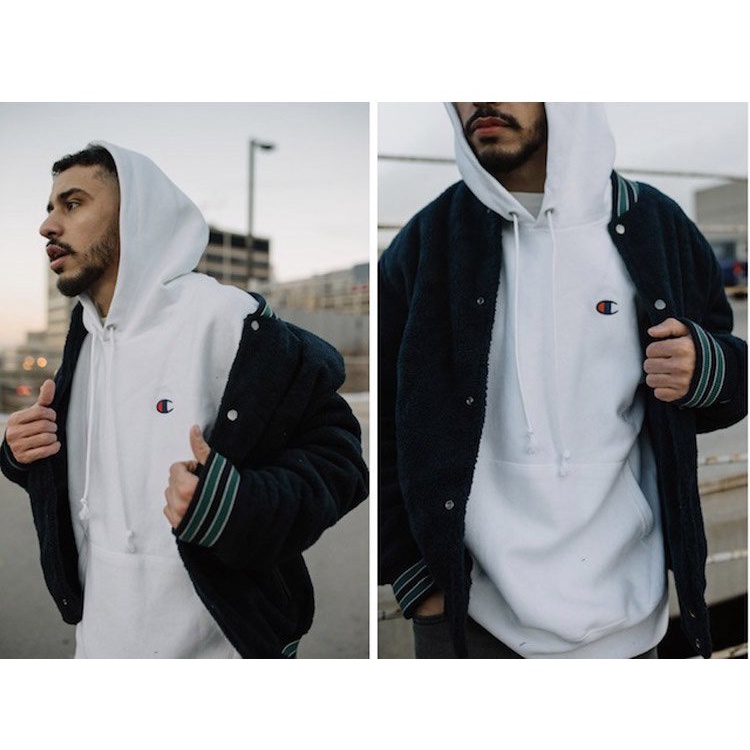 THE AMERICAN BOX Áo hoodie Champion ⚡ authentic ⚡ reverse weave màu trắng