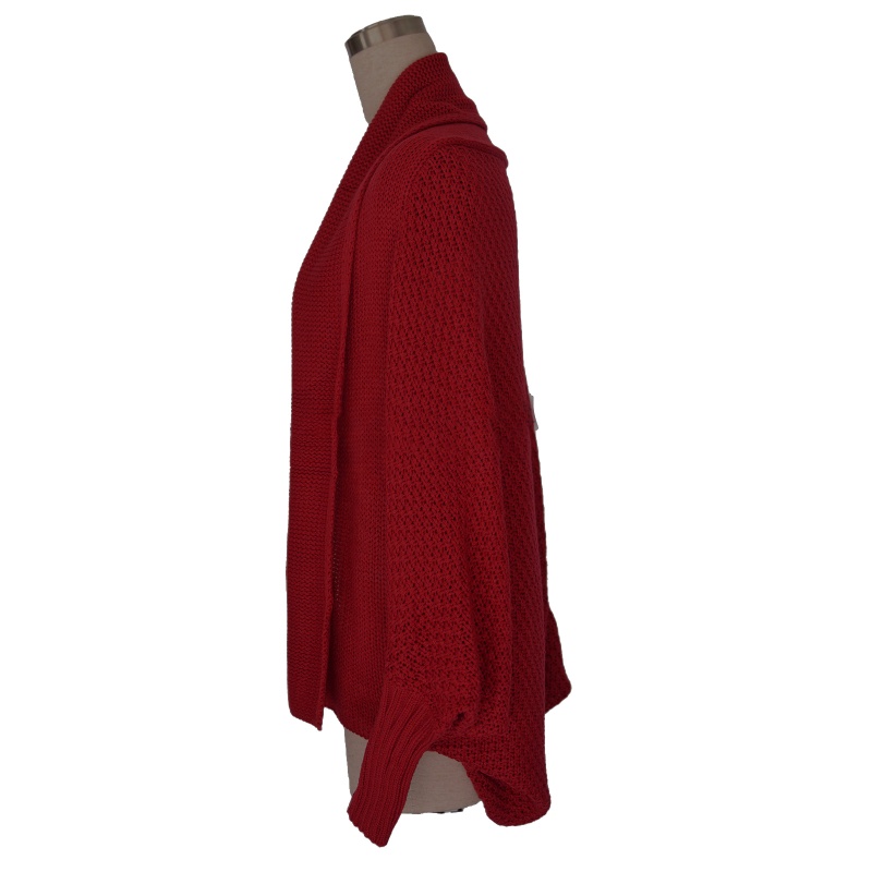 Xiangbao Áo Khoác Cardigan Len Móc Màu Trơn Dáng Rộng Phía Trước Phong Cách Boho Mùa Xuân Thu Cho Nữ