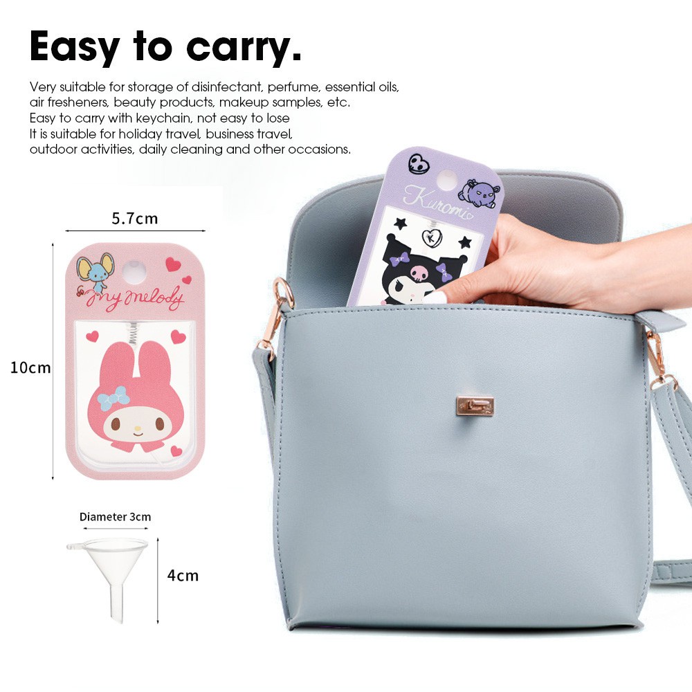 45ML Phim hoạt hình dễ thương In trong suốt Chai xịt / Nước hoa du lịch xách tay Khử trùng Cồn Đóng chai phụ / Hộp đựng mỹ phẩm rỗng mini