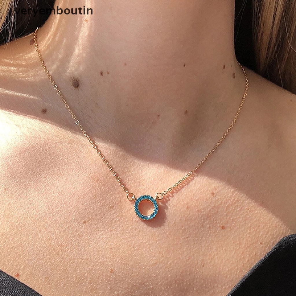 【in】 Fashion Women's Round Necklace Shiny Rhinestone Necklace Round Pendant Necklaces .
