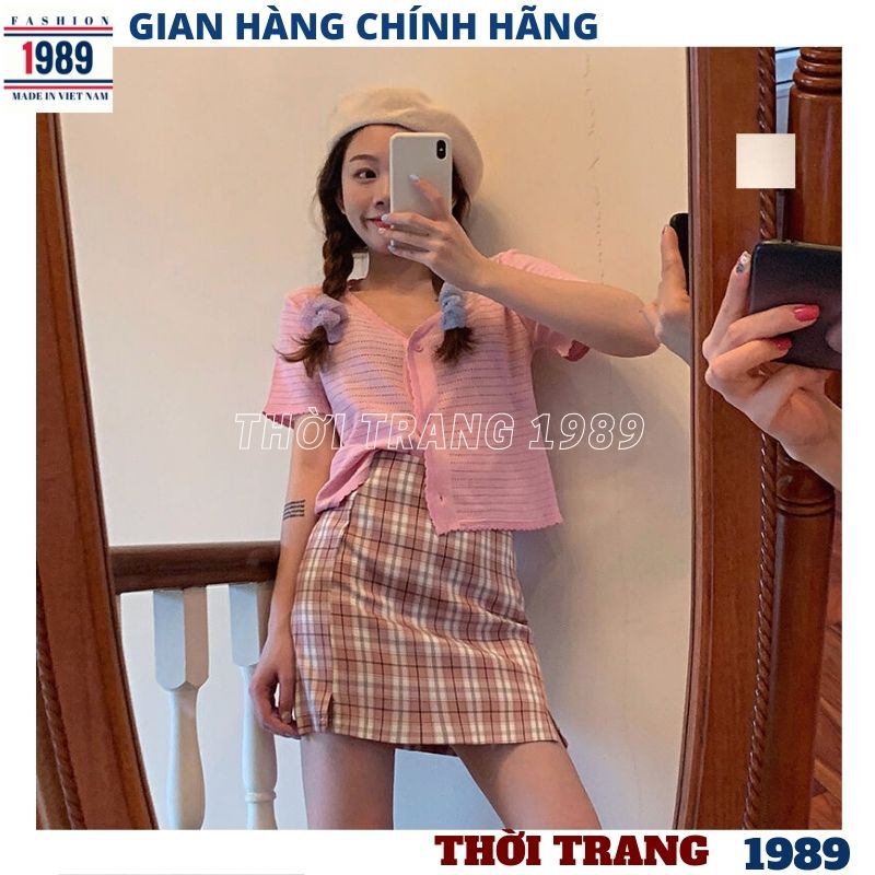 Chân váy kẻ caro xẻ đùi ôm body sang chảnh siêu kute dễ thương -PHƯƠNG 1989
