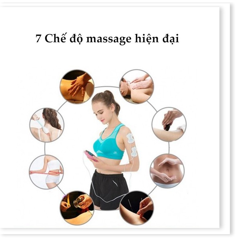 Máy massage xung điện pin sạc 8 miếng dán đèn hồng ngoại JINGYAO JY-A818