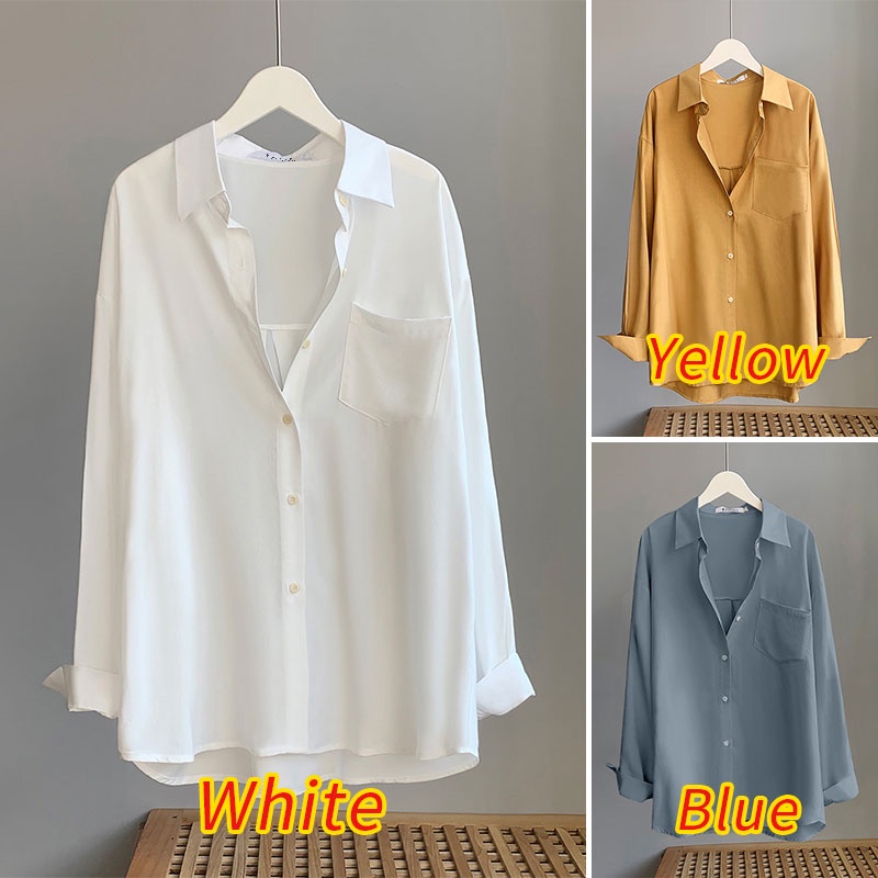 Zanzea Áo Sơ Mi Nữ Tay Dài Màu Trơn Có Túi Thời Trang