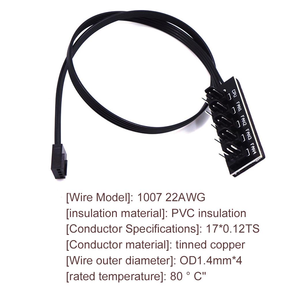 Dây Cáp Chia Quạt Tản Nhiệt 1 Sang 5 4-Pin TX4 3 / 4pin PWM