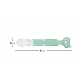 Muỗng thìa đầu slicon siêu mềm cán hình heo tai mèo cute