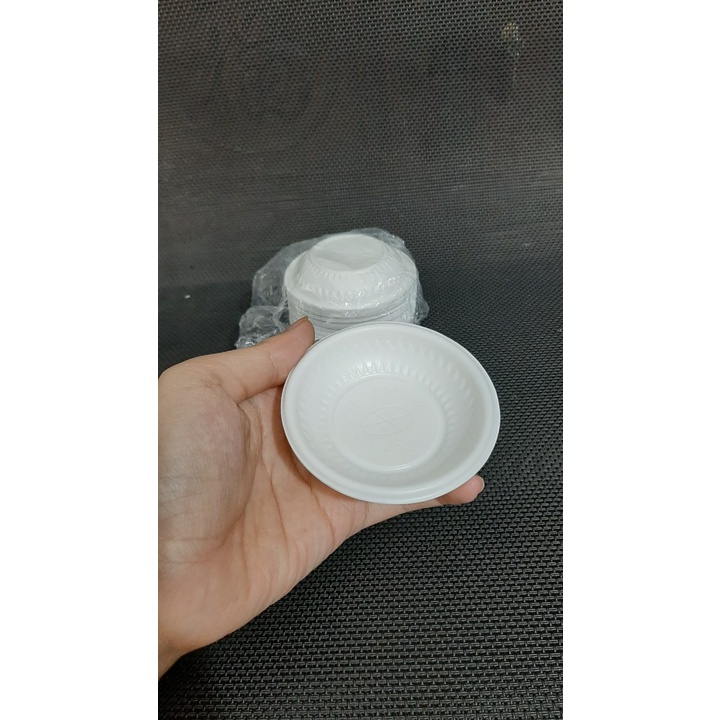 50 chiếc đĩa nhựa đựng tương ớt, nước chấm dùng 1 lần