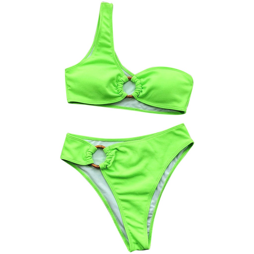 Bộ bikini màu trơn có mút độn nâng ngực thời trang cho nữ | BigBuy360 - bigbuy360.vn
