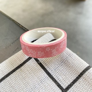 Cuộn giấy dán washi hình hoa trang trí sổ tay