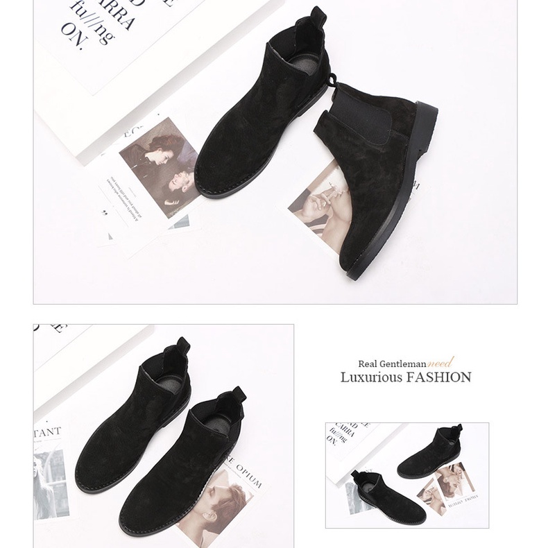 Giày Boot (bốt) Chelsea, giày cổ cao big size cỡ lớn EU:45 cho nam chân thon cân đối