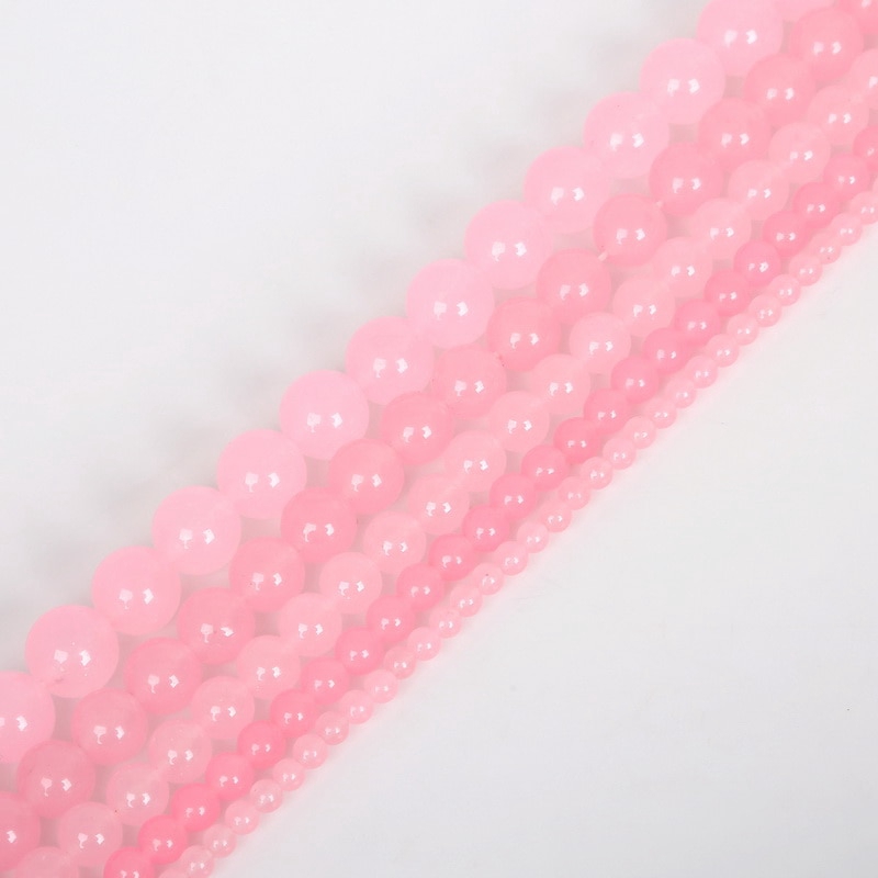 Hạt đá nhuộm tự nhiên làm trang sức làm vòng tay pha lê DIY 4/ 6/8/10 /12mm 15.5'