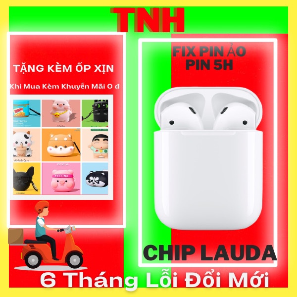 Tai nghe airpod Phiên Bản Cao Cấp Nhất - Dùng cả IOS và Android BAỎ HÀNH 6 THÁNG 1 ĐỔI 1(MÃ A2)