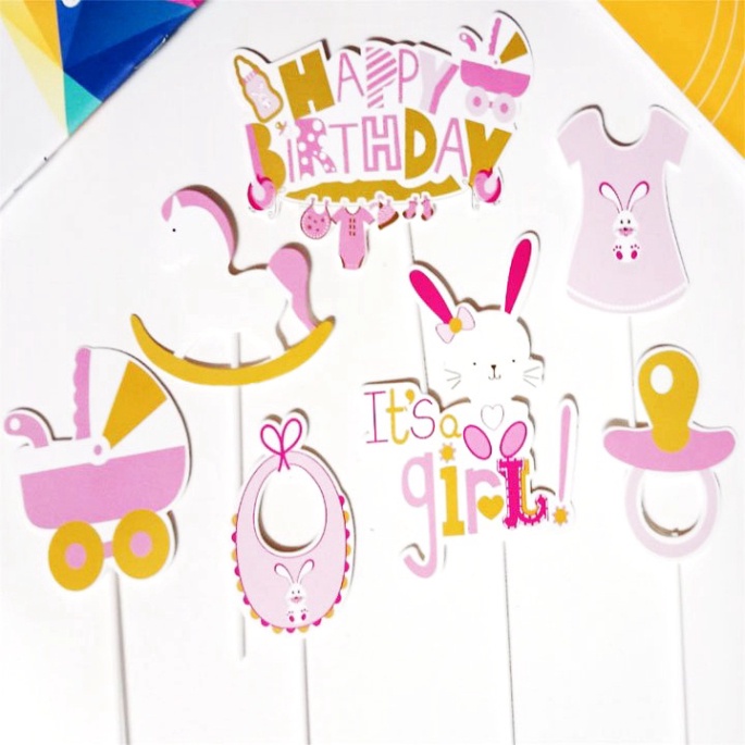 đồ trang trí bánh kem [FREESHIP❤️] set cắm bánh em bé siêu dễ thương