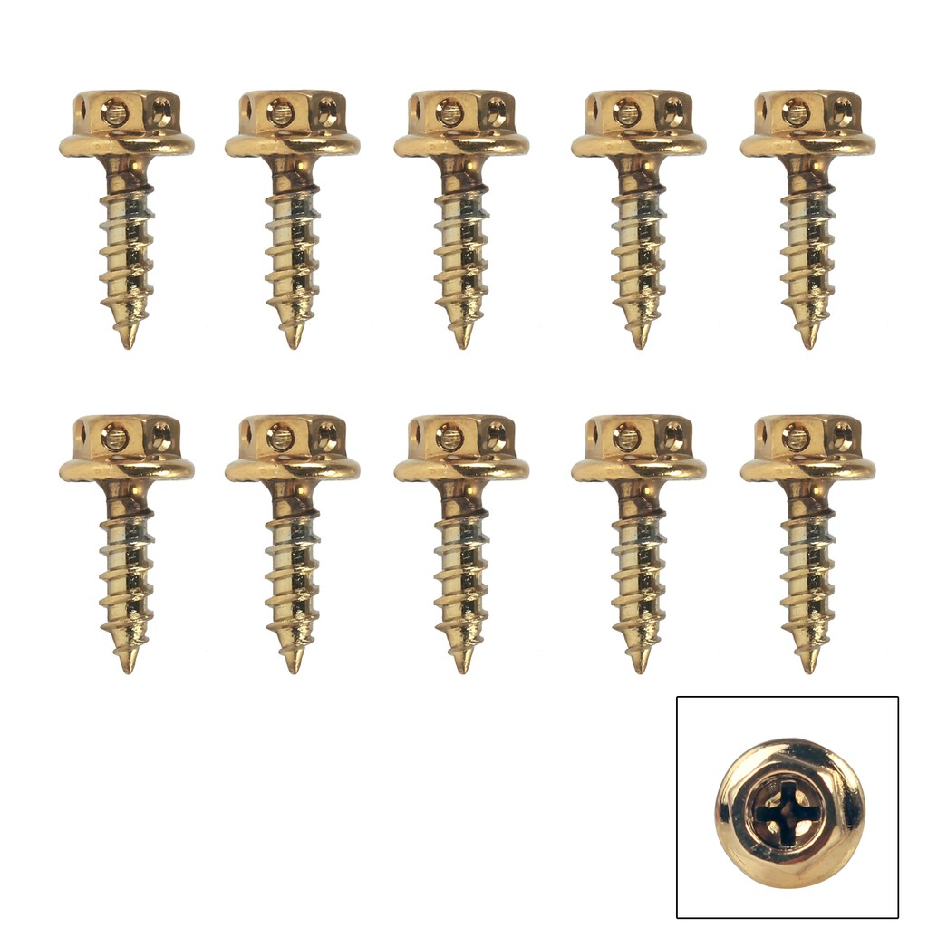 Bộ 10 ốc vít xoắn dàn áo xi vàng kiểu Khóa 8 - Đục Lỗ (5x15mm)