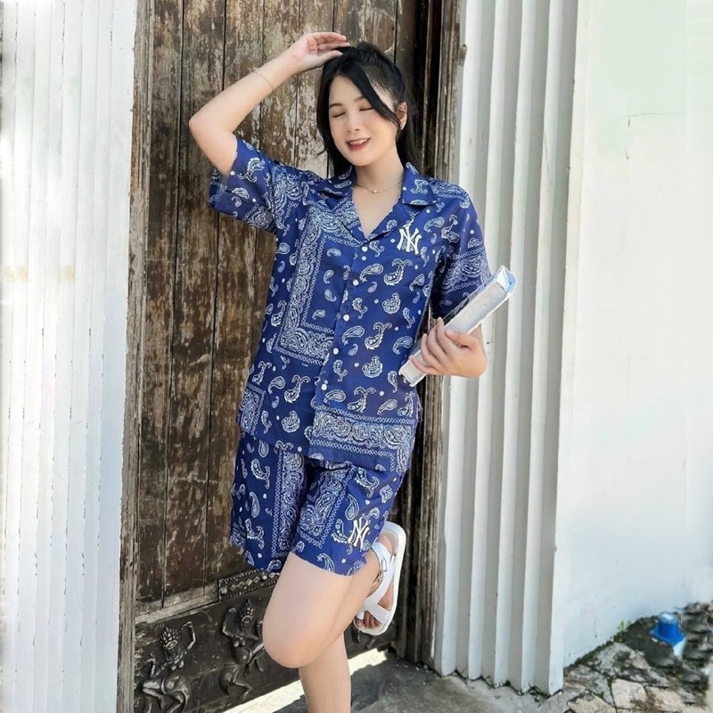 Set Sơ Mi M.L.B NY Chất Vải Mềm Mịn, Thoáng Mát.