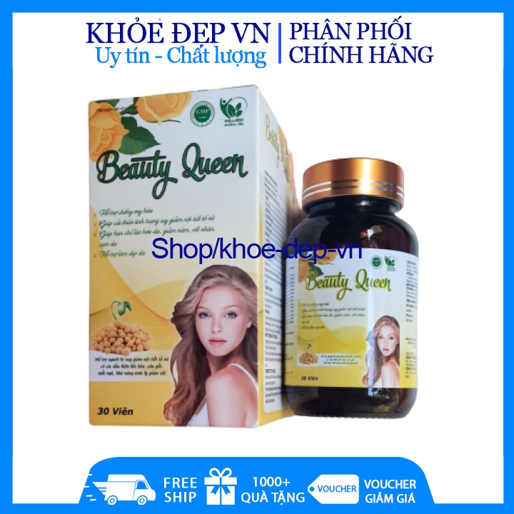 Viên uống đẹp da Beauty Queen hỗ trợ chống oxy hóa, giảm nám, sạm da, cân bằng nội tiết tố nữ