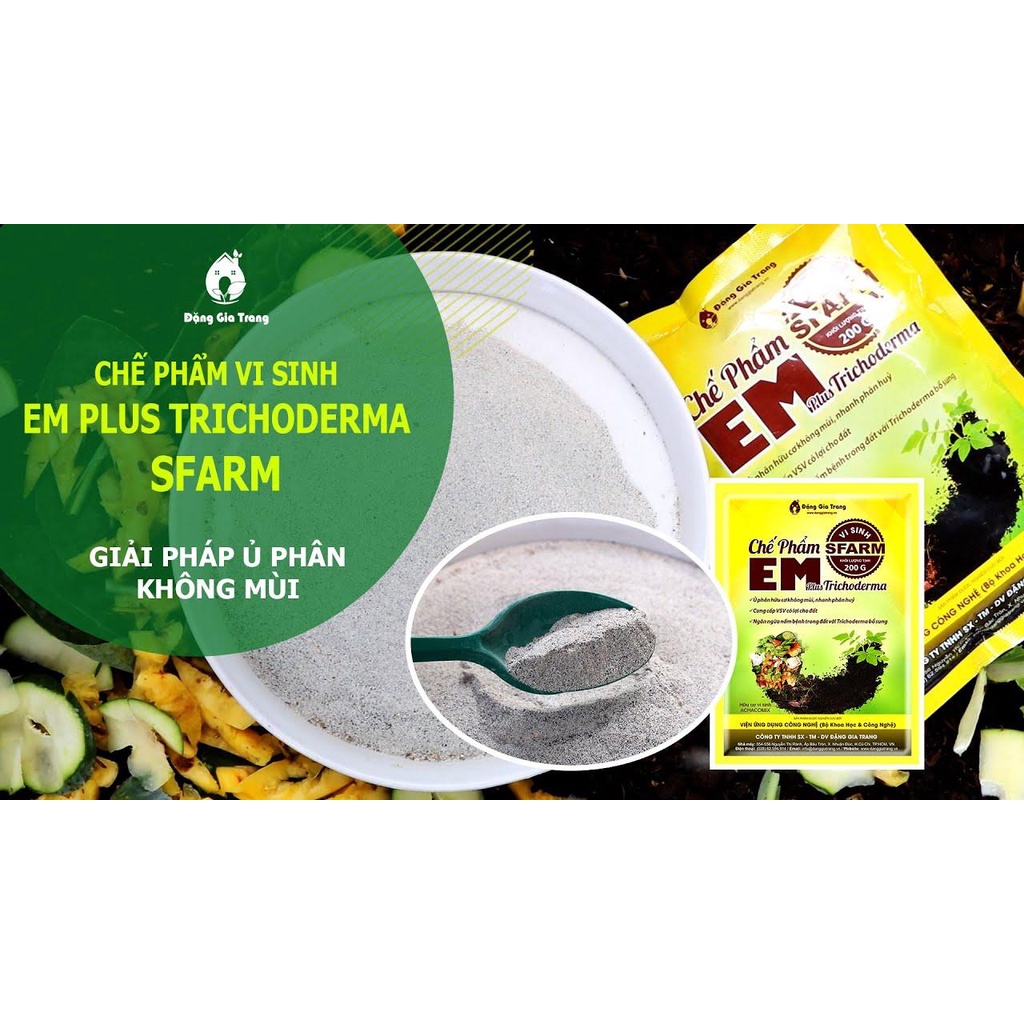 COMBO Ủ RÁC THẢI CHẾ PHẨM EM SFARM 200GR VÀ MẬT RỈ ĐƯỜNG SFARM 1 LÍT -  CHÍNH HÃNG